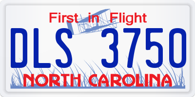 NC license plate DLS3750
