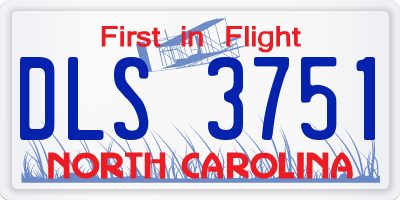 NC license plate DLS3751