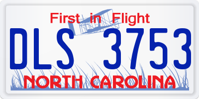 NC license plate DLS3753