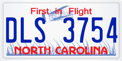 NC license plate DLS3754