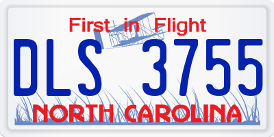 NC license plate DLS3755