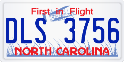 NC license plate DLS3756