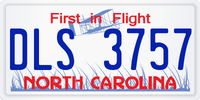 NC license plate DLS3757