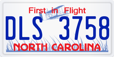 NC license plate DLS3758