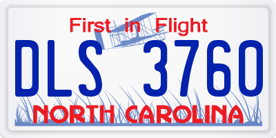 NC license plate DLS3760