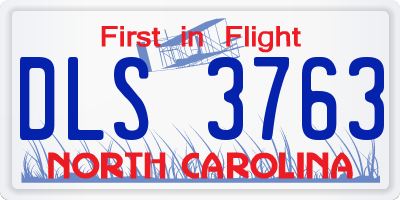 NC license plate DLS3763