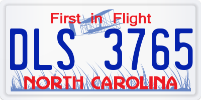 NC license plate DLS3765