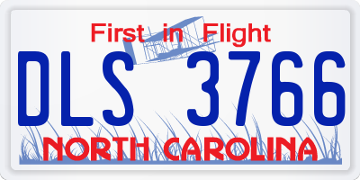 NC license plate DLS3766