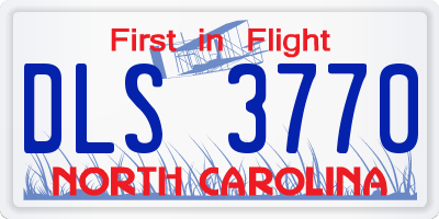 NC license plate DLS3770