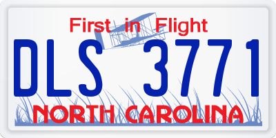 NC license plate DLS3771