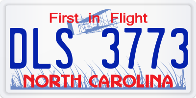 NC license plate DLS3773