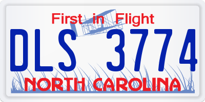 NC license plate DLS3774