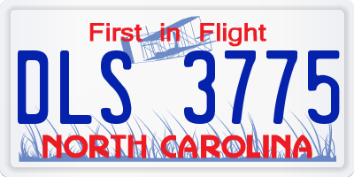 NC license plate DLS3775