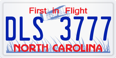 NC license plate DLS3777