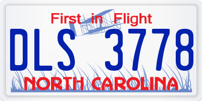 NC license plate DLS3778