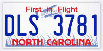 NC license plate DLS3781