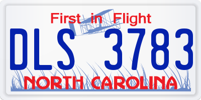 NC license plate DLS3783