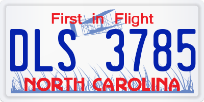 NC license plate DLS3785