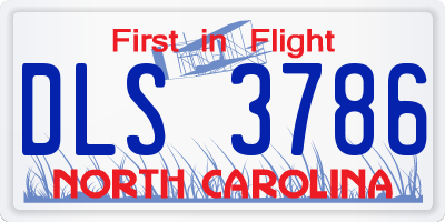 NC license plate DLS3786