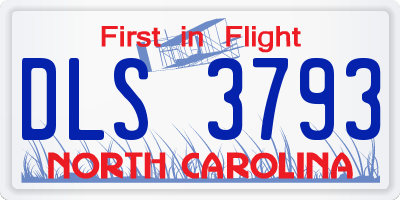 NC license plate DLS3793