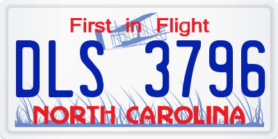 NC license plate DLS3796