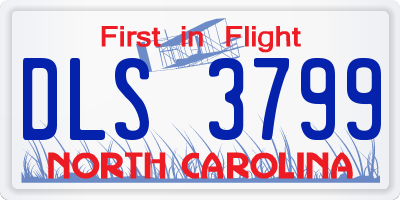 NC license plate DLS3799