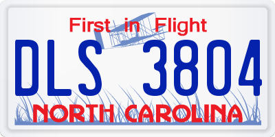 NC license plate DLS3804