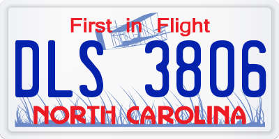 NC license plate DLS3806