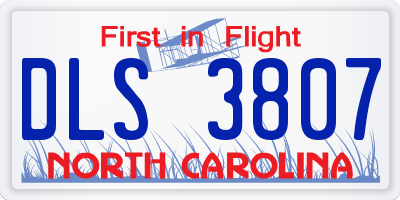 NC license plate DLS3807