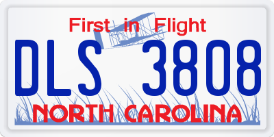 NC license plate DLS3808
