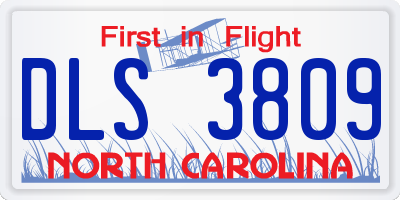 NC license plate DLS3809