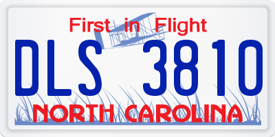 NC license plate DLS3810
