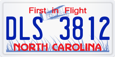 NC license plate DLS3812
