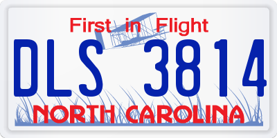 NC license plate DLS3814