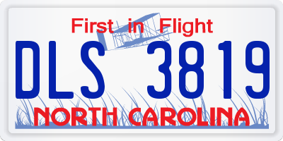 NC license plate DLS3819
