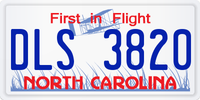 NC license plate DLS3820