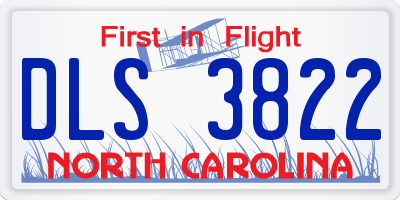 NC license plate DLS3822