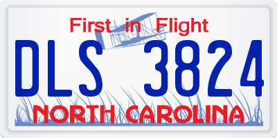 NC license plate DLS3824