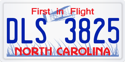 NC license plate DLS3825