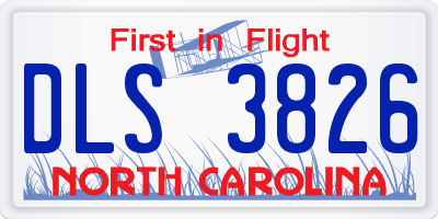 NC license plate DLS3826