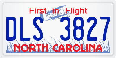 NC license plate DLS3827