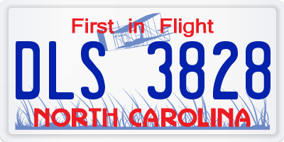 NC license plate DLS3828
