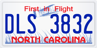 NC license plate DLS3832