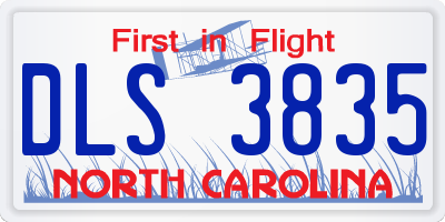 NC license plate DLS3835
