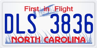 NC license plate DLS3836