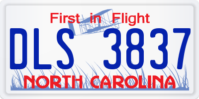 NC license plate DLS3837
