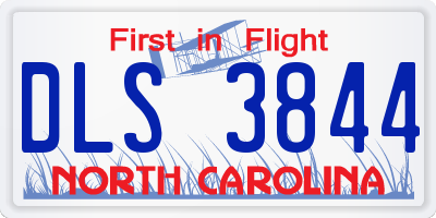 NC license plate DLS3844