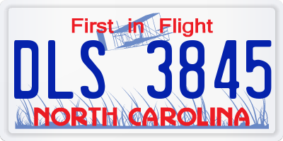 NC license plate DLS3845