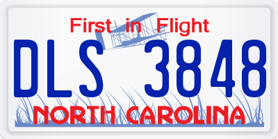 NC license plate DLS3848