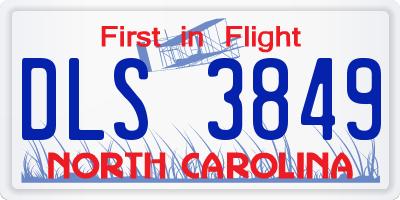 NC license plate DLS3849